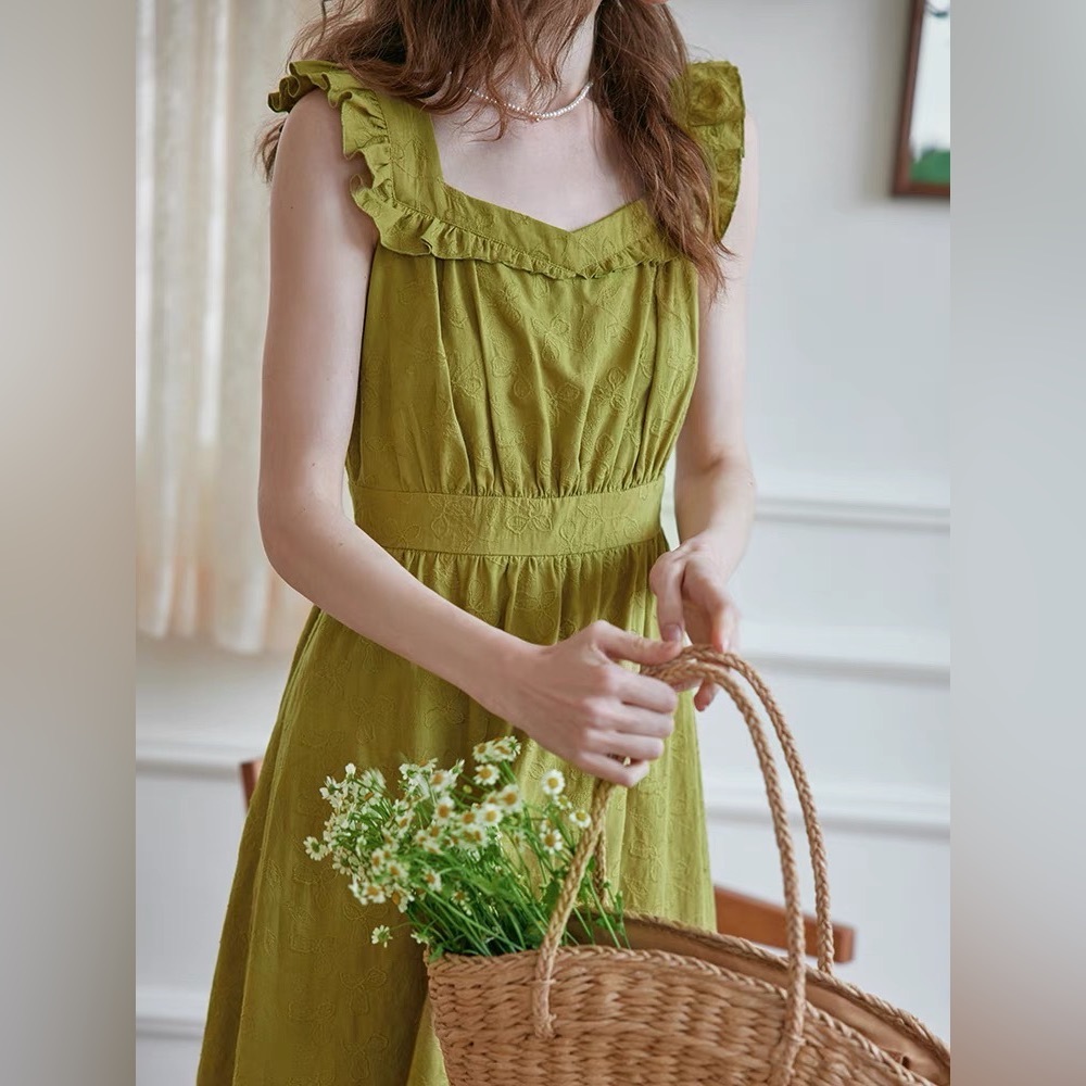 Simple Retro Green Dress